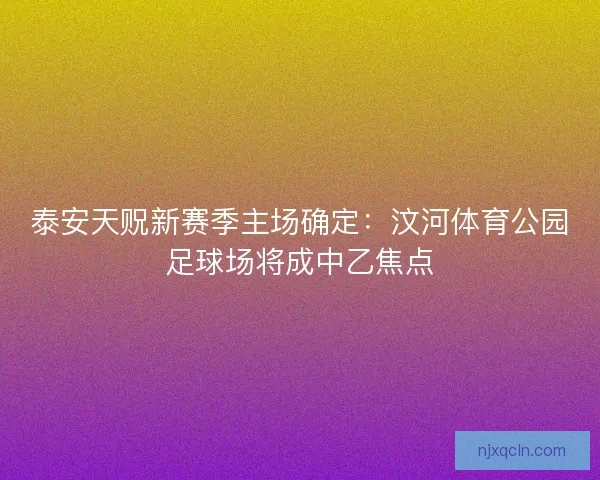 泰安天贶新赛季主场确定：汶河体育公园足球场将成中乙焦点