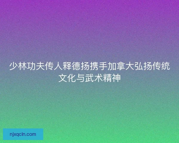 少林功夫传人释德扬携手加拿大弘扬传统文化与武术精神
