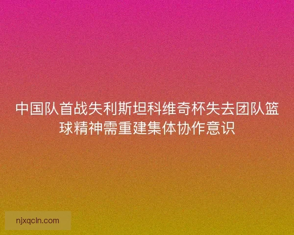 中国队首战失利斯坦科维奇杯失去团队篮球精神需重建集体协作意识